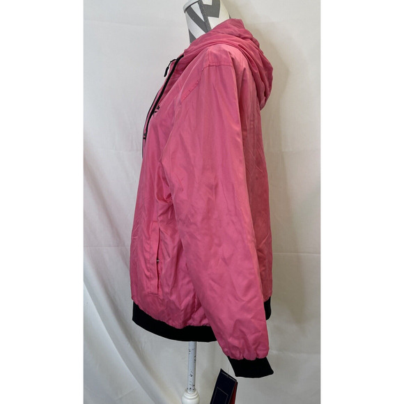 NWT Reebok Women's Windbreaker Jacket Laser Pink & Black XXL Retail $125 Charity - Picture 2 of 15